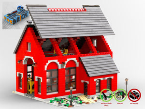 
                  
                    Load image into Gallery viewer, LEGO-MOC - Train Engine Shed (Red) - The Unique Brick
                  
                