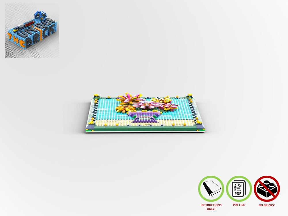 
                  
                    Load image into Gallery viewer, LEGO-MOC - Flowers Picture Frame - The Unique Brick
                  
                
