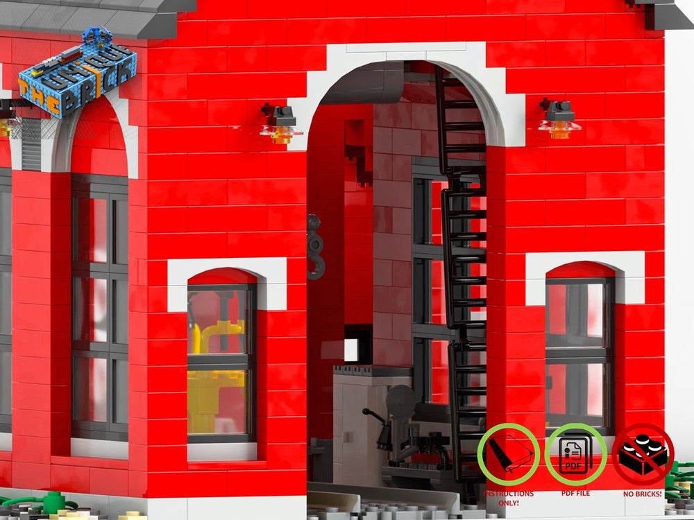 
                  
                    Load image into Gallery viewer, LEGO-MOC - Train Engine Shed (Red) - The Unique Brick
                  
                